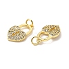 Brass Micro Pave Clear Cubic Zirconia Pendants KK-E068-VB159-2