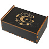 Rectangle Engraved Plywood Wooden Tarot Storage Boxes with Sliding Lid CON-WH20008-10A-5
