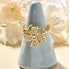 Flower Rotatable Finger Ring for Women RJEW-U035-01G-07-2