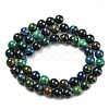 Natural Azurite Beads Strands G-P503-8MM-09-3