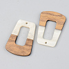 Opaque Resin & Walnut Wood Pendants RESI-S389-034A-C04-2