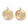 Brass Micro Pave Clear Cubic Zirconia Pendants ZIRC-K086-16G-1