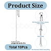 10Pcs Tarnish Resistant 304 Stainless Steel Curb Chains Slider Necklaces Making AJEW-GO00054-2