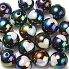 UV Plating Rainbow Iridescent Acrylic Beads OACR-F004-09A-1