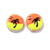 Flat Round Enamel Natural Cultured Freshwater Pearl Beads BSHE-G028-01C-2