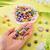 100Pcs 10 Colors Opaque Resin Rondelle European Beads RESI-TA0005-74-6