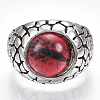 Alloy Glass Cuff Finger Rings RJEW-T006-04C-2