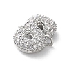 Brass Micro Pave Cubic Zirconia Letter Links KK-I717-04S-P-2