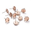 Ion Plating(IP) 304 Stainless Steel Stud Earring Settings STAS-I161-01C-RG-1