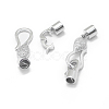 Rhodium Plated 925 Sterling Silver Fold Over Clasps STER-L055-069P-2