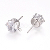 Brass Stud Earring Findings KK-L199-A01-P-2