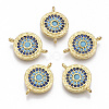 Brass Micro Pave Cubic Zirconia Links Connectors ZIRC-T005-034G-1