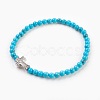 Synthetic Turquoise(Dyed) Beads Stretch Bracelets BJEW-JB03823-05-1