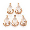 Transparent Glass Pendants GLAA-T007-05F-1