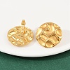 304 Stainless Steel Hammered Flat Round Stud Earrings EJEW-A138-04G-3