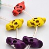 Synthetic Turquoise Skull Beads Strands TURQ-F004-01-2