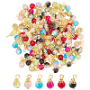 150Pcs Crackle Glass Pendants FIND-DC0001-50-1