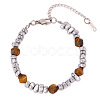304 Stainless Steel and Acrylic Nuggets Beaded Bracelets for Men WG97E6A-04-2