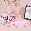 Polyester Bowknot Wooden Hairpin Hair Clip Hanging Holder Storage Organizer AJEW-WH0596-837-4