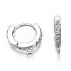 Brass Micro Pave Cubic Zirconia Huggie Hoop Earring Findings X-KK-T063-012P-NF-2