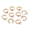 Brass Micro Pave Cubic Zirconia Cuff Earrings LS-EJEW-H109-01D-G-2