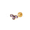 Titanium Alloy Cubic Zirconia 17 Gauge Leaf Internally Threaded Labrets WG71E87-06-1