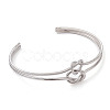 Brass Wire Wrap Knot Cuff Bangles BJEW-D039-38P-2