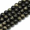Natural Golden Sheen Obsidian Beads Strands G-S150-20-10mm-1