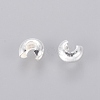 4MM Silver Color Plated Round Brass Crimp Beads Covers X-EC266-S-2