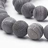 Natural Black Wood Lace Stone Wooden Jasper Beads Strands X-G-T106-013-2