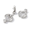 Rack Plating Brass Micro Pave Clear Cubic Zirconia Fold Over Clasps KK-NH0002-03F-P-2