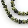 Natural Serpentine/Green Lace Stone Round Bead Strands X-G-E334-6mm-14-7