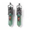 Natural Green Aventurine Big Pointed Pendants G-H281-02F-3