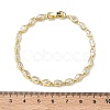 Horse Eye Brass Micro Pave Clear Cubic Zirconia Link Chain Bracelets for Women BJEW-C156-07B-G-5