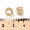 Brass Micro Pave Cubic Zirconia Rondelle European Beads KK-A254-11G-2