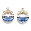 Faceted Transparent Glass Pendants GLAA-T020-18A-1