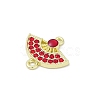 Alloy Rhinestone Fan Connector Charms PALLOY-R151-31G-02-2