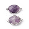 Platinum Plated Brass Amethyst Links connectors X-G-F339-B10-3