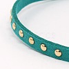 Golden Aluminum Studded Faux Suede Cord LW-D004-13-2