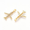Brass Micro Pave Cubic Zirconia Pendants X-KK-T070-83G-2