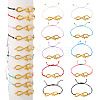 10Pcs 10 Color Alloy Infinity with Hope Link Bracelets Set for Men Women BJEW-TAC0008-01-1