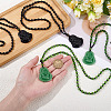 4Pcs 2 Colors Glass Buddha Pendant Necklaces NJEW-ME0001-04-3