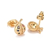 Colorful Cubic Zirconia Ladybug Stud Earrings EJEW-G288-26G-2