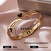 Vintage 304 Stainless Steel Black Enamel Open Hinged Cuff Bangles for Women ST0887-1-1