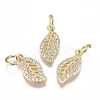 Brass Micro Pave Cubic Zirconia Charms X-ZIRC-F111-17G-1