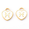 Light Gold Plated Alloy Enamel Pendants ENAM-R136-30-02-2