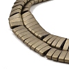 Electroplated Frosted Non-magnetic Synthetic Hematite Beads Strands G-G089-A01-03-3
