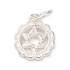 925 Sterling Silver Flower with Star of David Pattern Charms STER-G045-10S-1