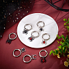 8Pcs 4 Styles Spider Alloy Rhinestone Shoes Charms PALLOY-WR00002-4