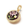 Brass Micro Pave Cubic Zirconia & Enamel Pendants KK-R222-11G-02-2